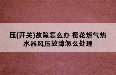 樱花热水显示通风系统风/压(开关)故障怎么办 樱花燃气热水器风压故障怎么处理